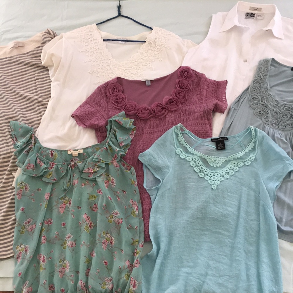 Lot of gently worn tops and dress. Bundle of 7.